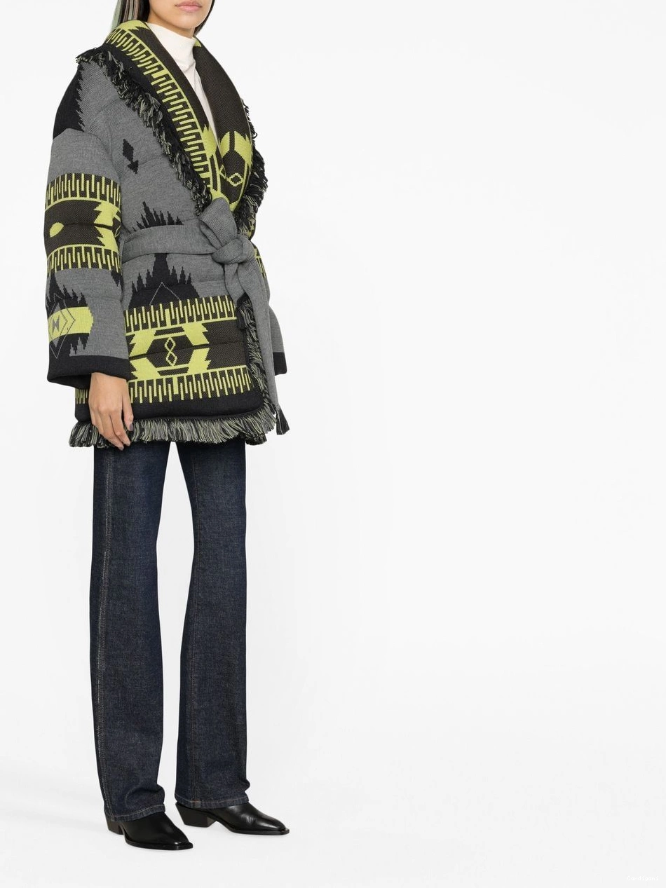 Affordable jacquard belted Alanui puffer jacket Women Icon 0407